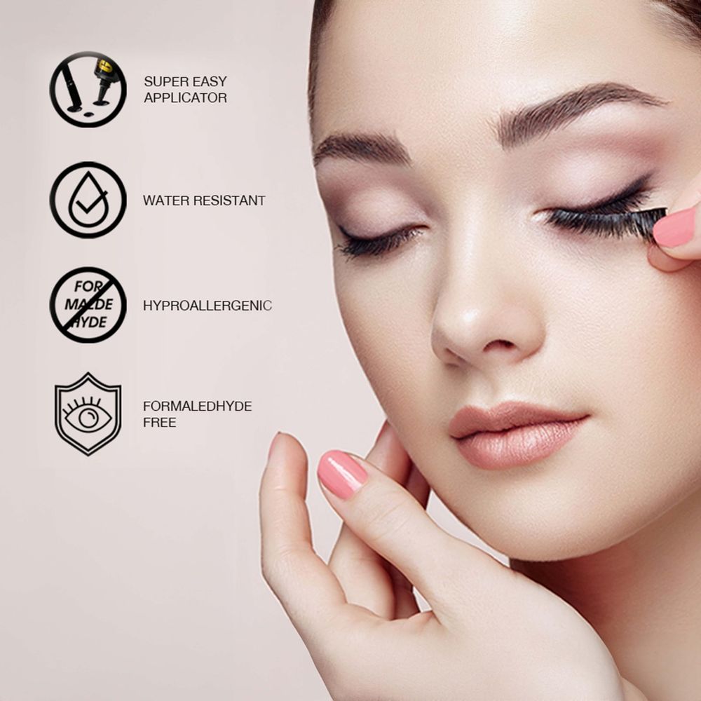 Ebin New York Grip Bond 2 - in - 1 Eyeliner Glue โ 1B Black & 1R Brown | Long - Lasting, Waterproof Hold + FREE Lash (Wild Cat โ Sophie) | 0.02 oz / 0.6 ml - Beauty Exchange Beauty Supply