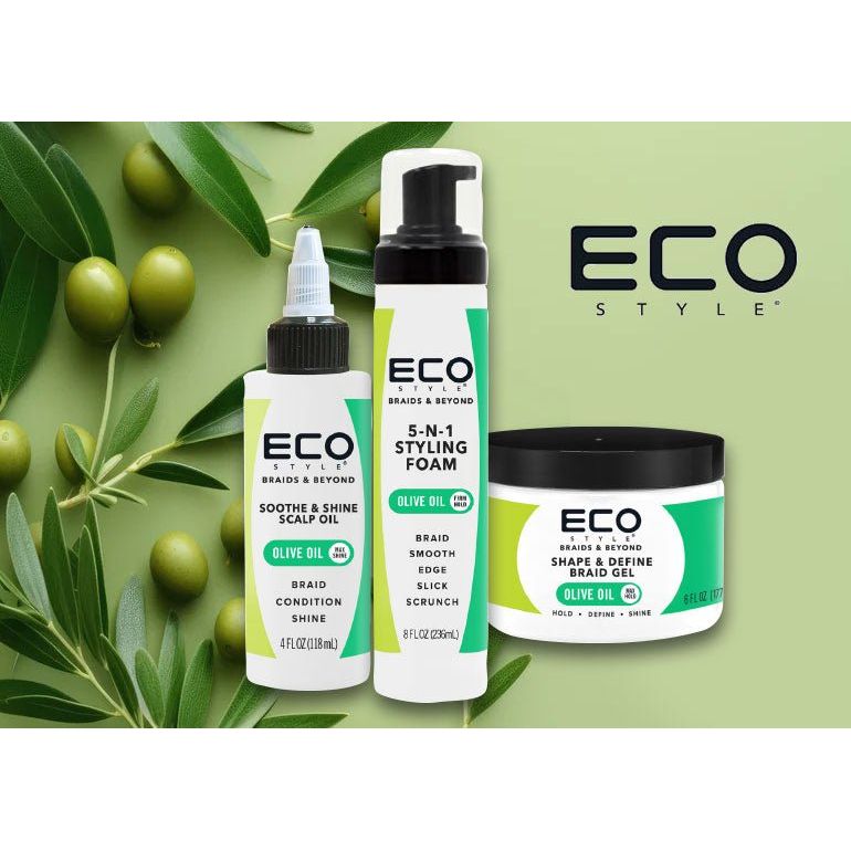 Eco Style 5 - in - 1 Styling Foam – Lightweight Hold, Volume & Shine – 8oz (Unisex | All Hair Types) - Beauty Exchange Beauty Supply