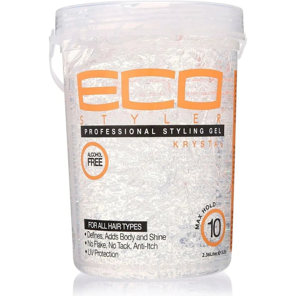 Eco Style Krystal Styling Gel | Maximum Hold, No Flake, Alcohol - Free | 4 Variants – 8oz, 16oz, 32oz, 80oz | - Beauty Exchange Beauty Supply