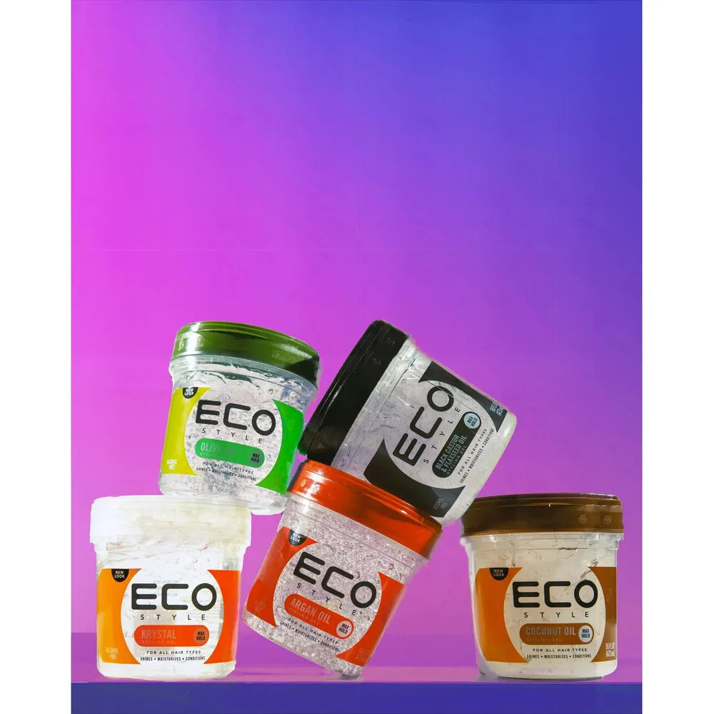 Eco Style Professional Styling Gel - Black Castor & Flaxseed Oil