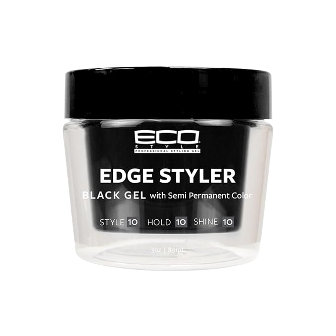 Eco Style Professional Styling Gel Edge Styler – (6 Variants) - Black Gel, Glitter Gel, Glue Gel, Red Gel, Green Gel, Krystal – 3oz - Beauty Exchange Beauty Supply
