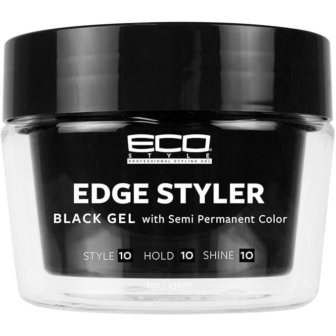Eco Style Professional Styling Gel Edge Styler – (6 Variants) - Black Gel, Glitter Gel, Glue Gel, Red Gel, Green Gel, Krystal – 8oz - Beauty Exchange Beauty Supply