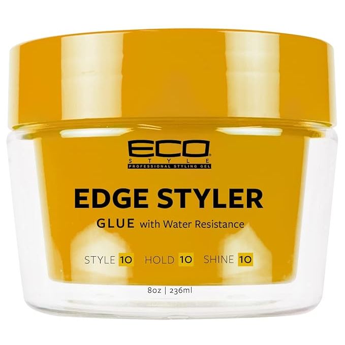Eco Style Professional Styling Gel Edge Styler – (6 Variants) - Black Gel, Glitter Gel, Glue Gel, Red Gel, Green Gel, Krystal – 8oz - Beauty Exchange Beauty Supply