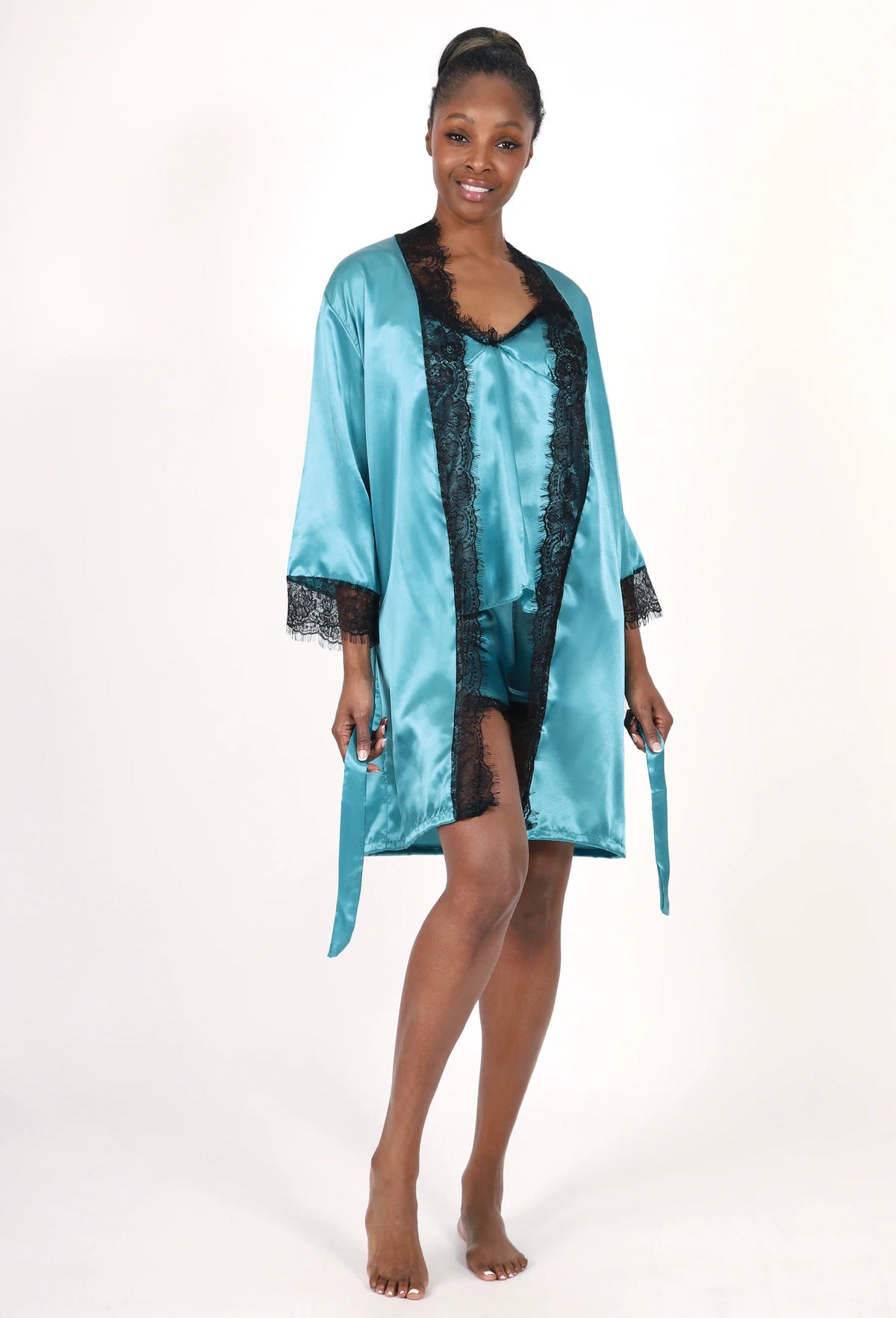 NUEE New York Satin Sleep & Loungewear – 4 Piece Set