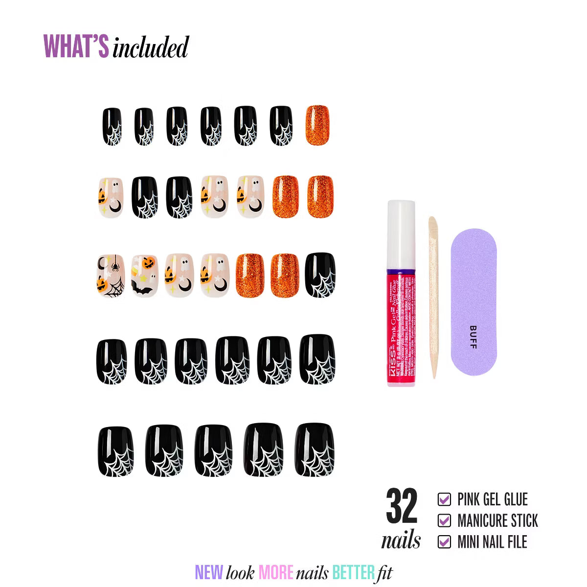 KISS HAUNT Halloween Press-On Nails – Glow In The Dark