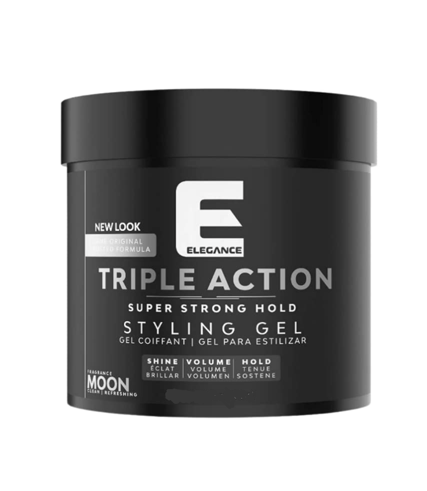Elegance Triple Action Hair Gel – Manly Fragrance – 8.8oz/16.9oz - Beauty Exchange Beauty Supply