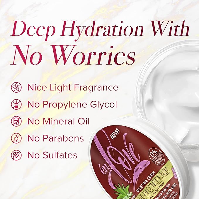en Love Moisture Crush Leave - In Conditioner | With Coconut Milk & Aloe Vera – Intense Hydration Powered by Marula Oil, Honey & Shea Butter – 10 oz - Beauty Exchange Beauty Supply