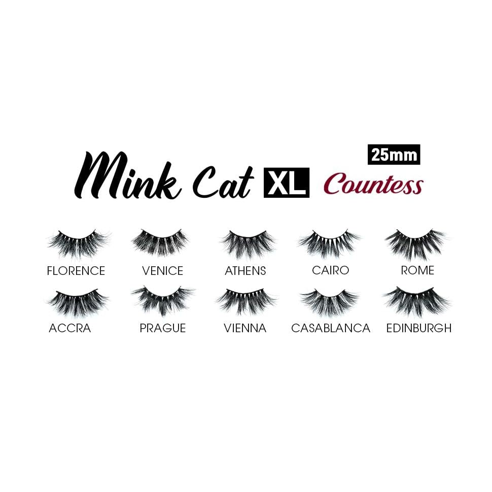 Envy New York – Mink Cat XL "Cattitude" 3D Lash Countess Collection | 100% Real Mink Lashes with XL Drama | Styles 01–10 - Beauty Exchange Beauty Supply