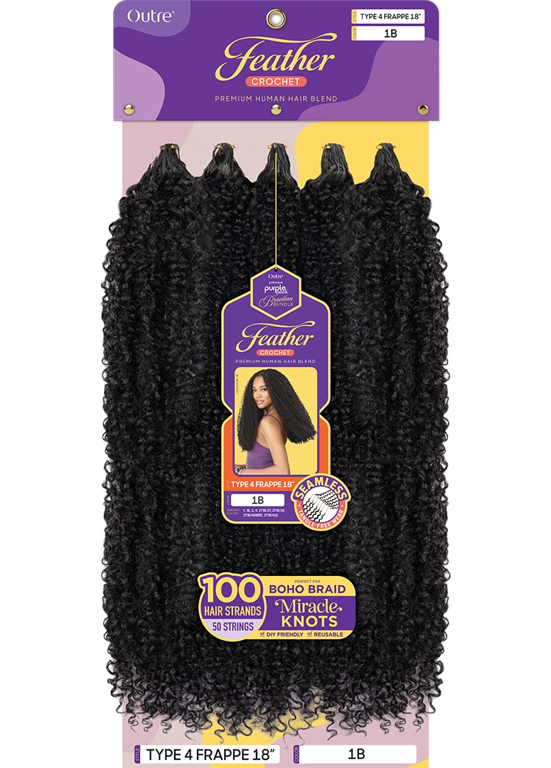 Outre Purple Pack Brazilian Feather Crochet Type 4 Frappe – 12"