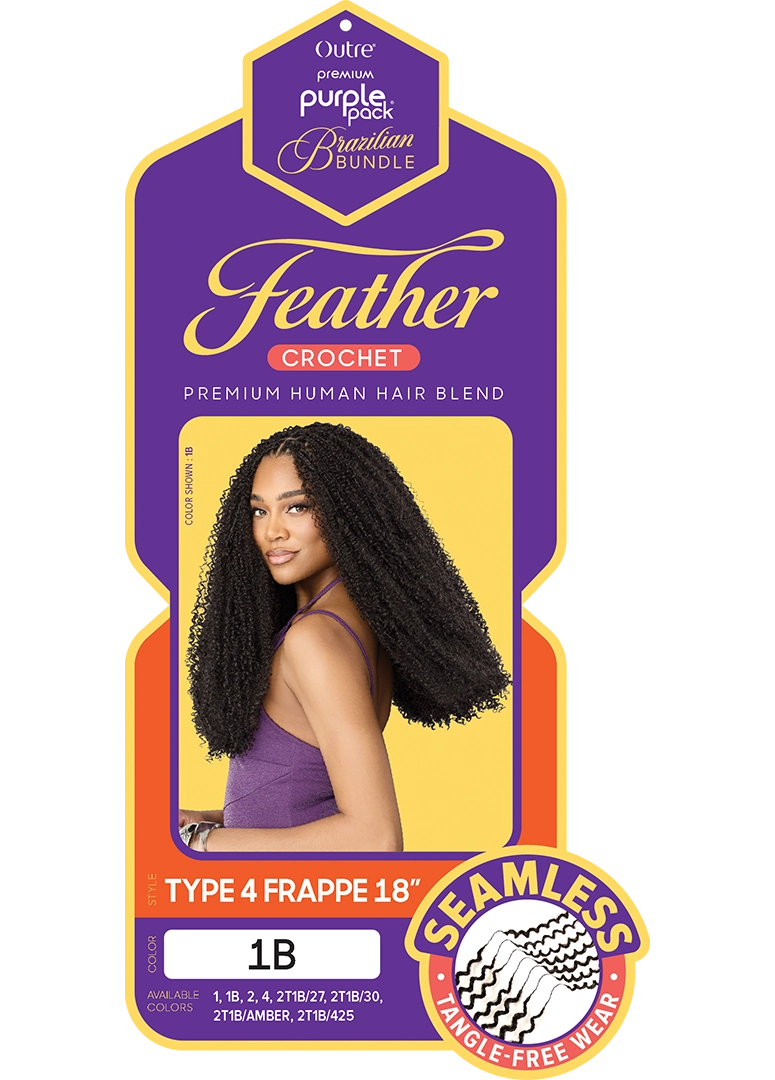 Outre Purple Pack Brazilian Feather Crochet Type 4 Frappe – 12"
