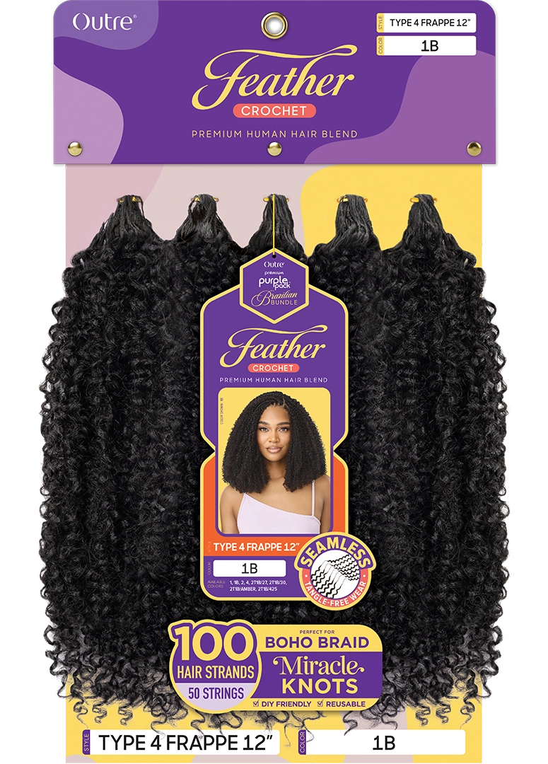 Outre Purple Pack Brazilian Feather Crochet Type 4 Frappe – 12"