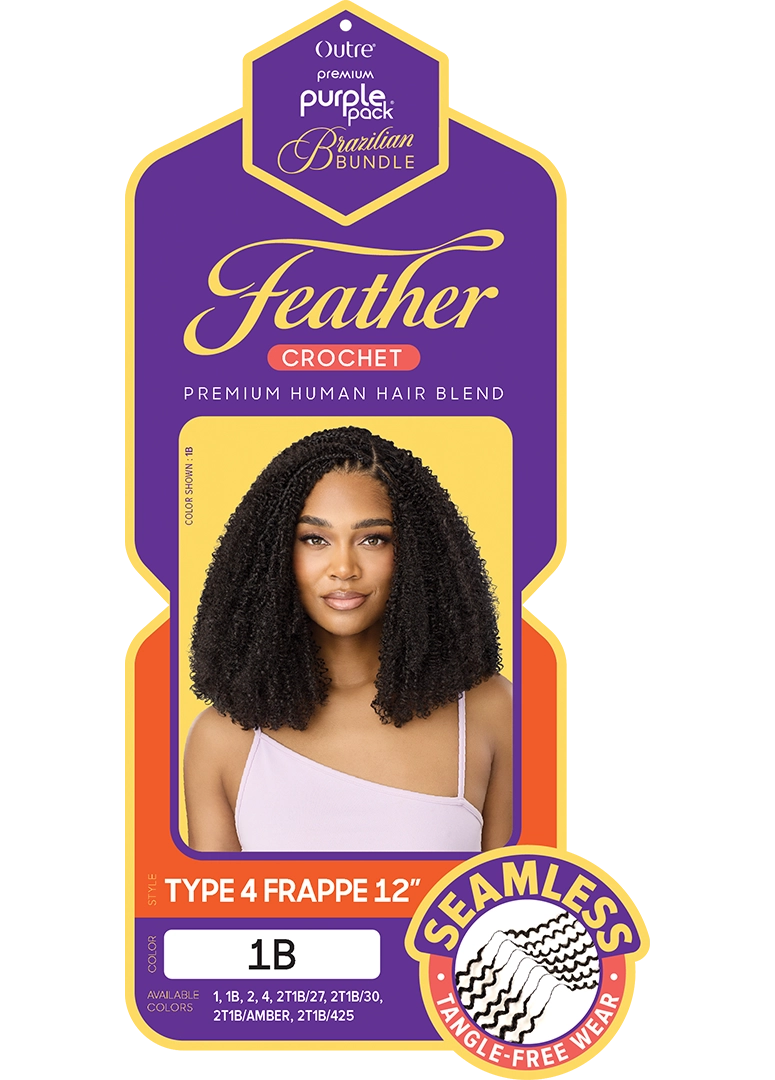 Outre Purple Pack Brazilian Feather Crochet Type 4 Frappe – 12"
