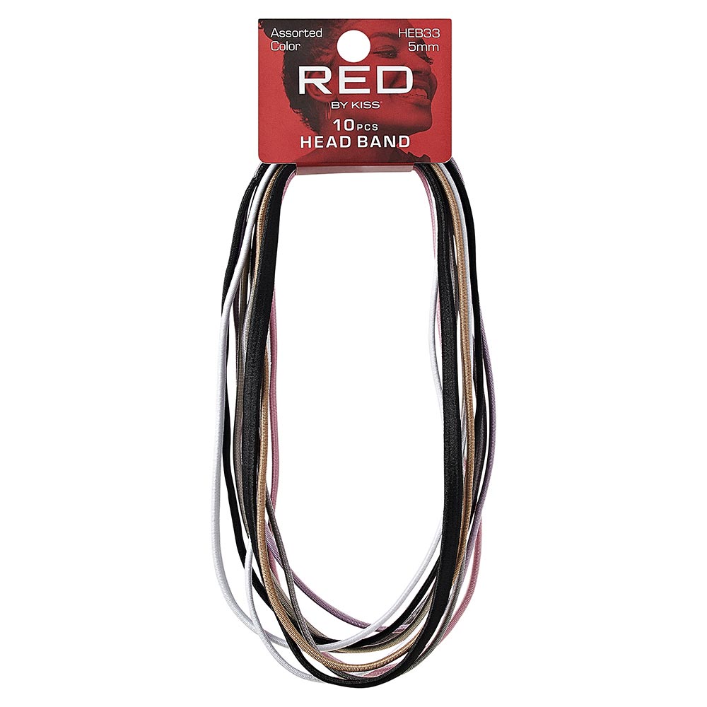 Red by Kiss Elastic Sport Headbands 10pcs