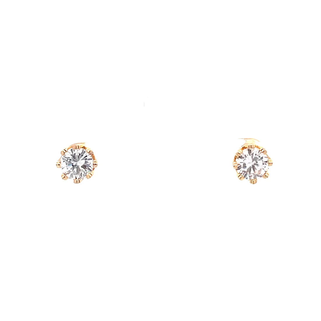 The One Jewelry Crown Stud CZ Round Earrings