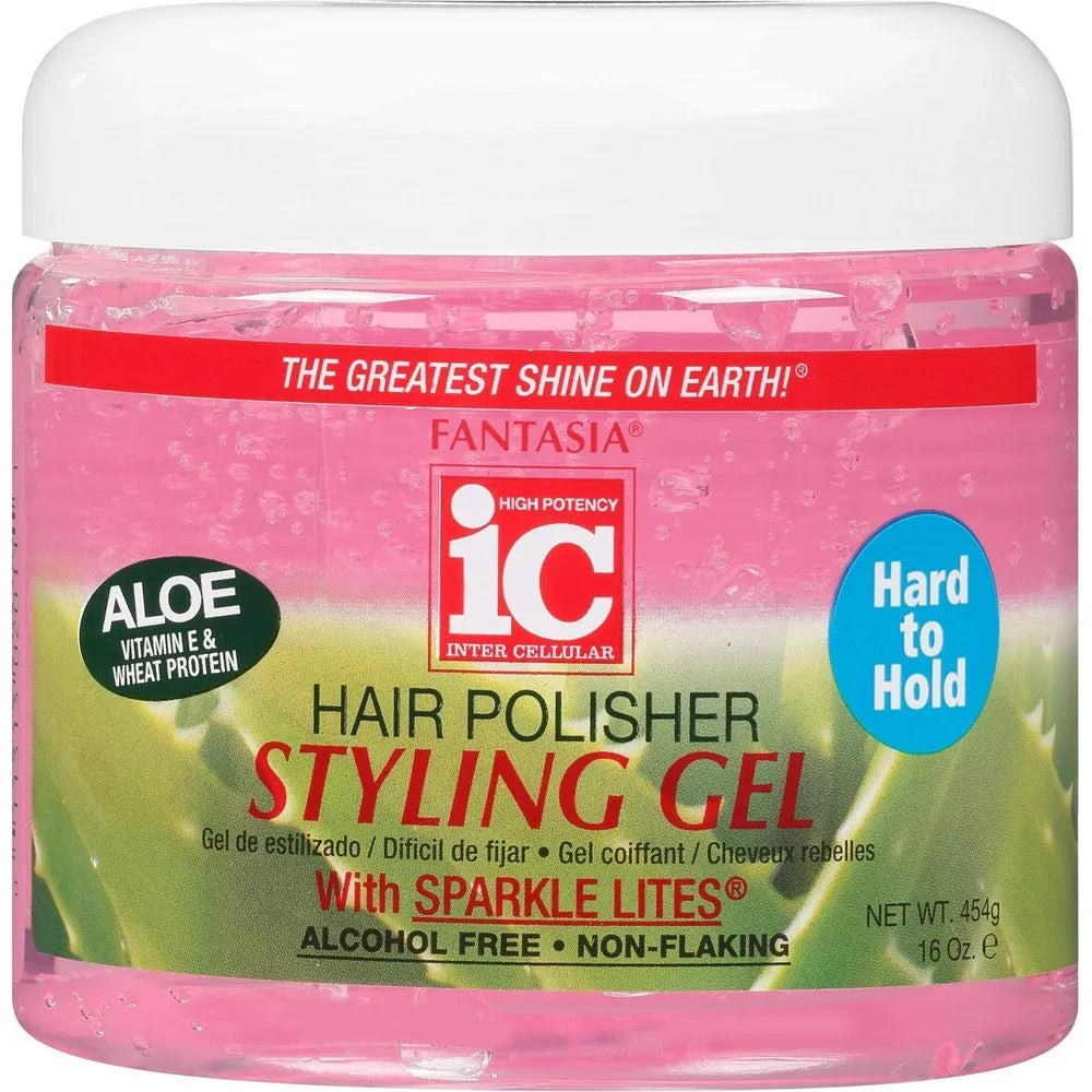 Fantasia IC Hair Styling Gels – Coconut, Aloe Sparkle Lites, Frizz Buster (16oz) - Beauty Exchange Beauty Supply