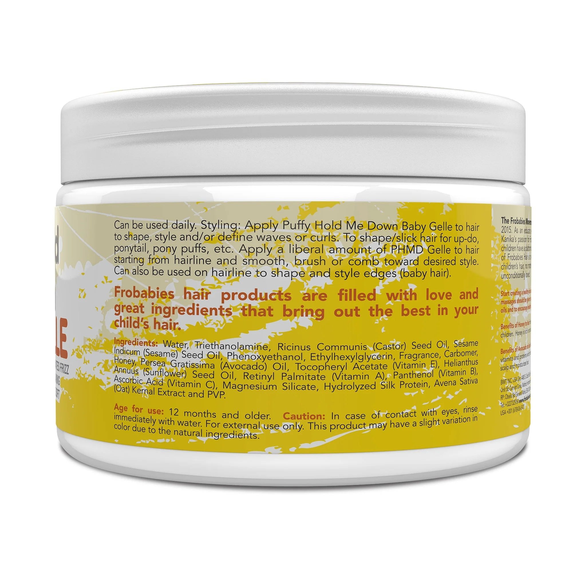 FroBabies Hair Puffy Hold Me Down Baby Gelle – 12oz - Beauty Exchange Beauty Supply