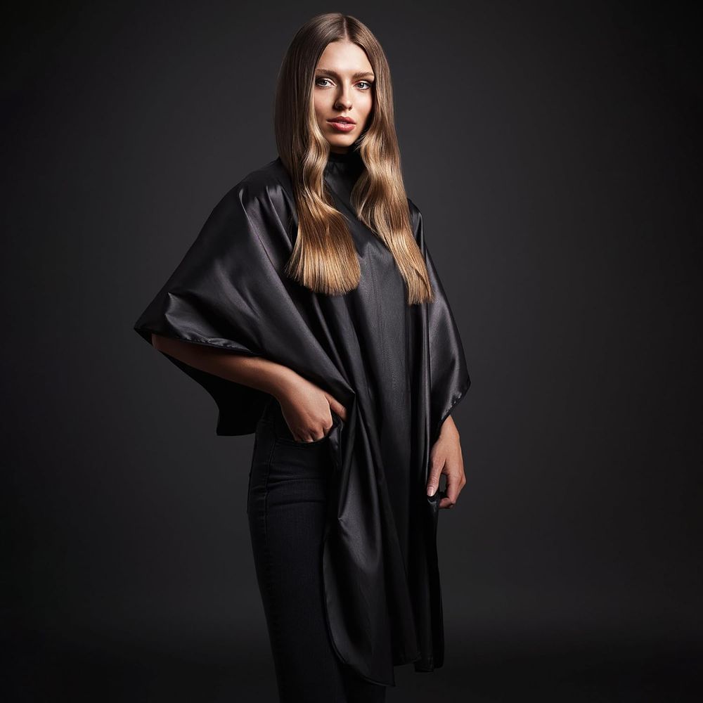 Fromm Premium Styling & Shampoo Capes – White & Gunmetal Pro Capes - Beauty Exchange Beauty Supply
