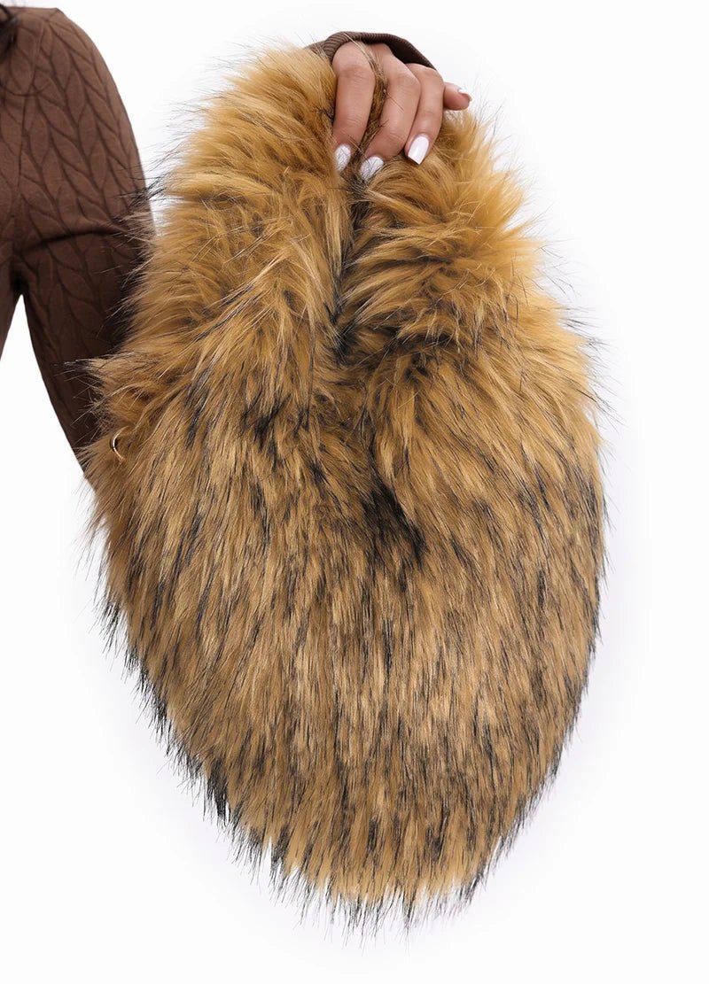 Fuzzy Faux Fur Heart Small Bag – MMA1066 - Beauty Exchange Beauty Supply