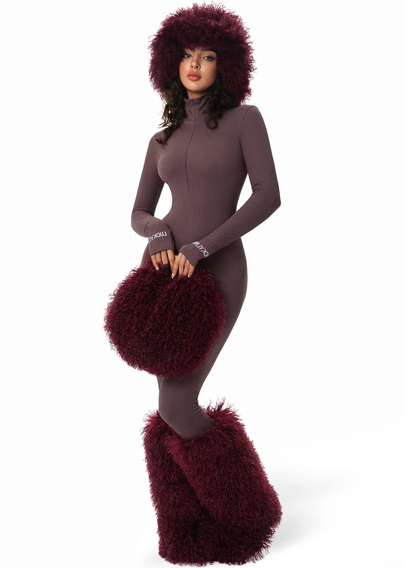 Fuzzy Faux Lambswool Fur Distressed Metallic Bag – MMA1102 - Beauty Exchange Beauty Supply