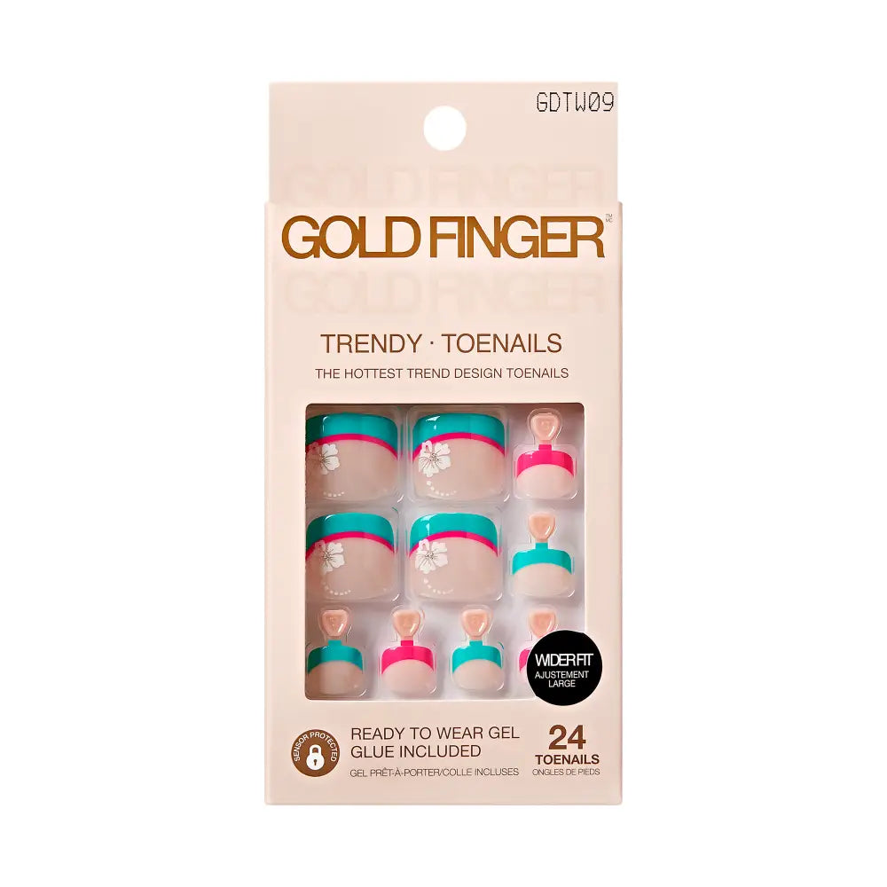 Gold Finger Trendy Wider Fit Toenails – Size 01–09