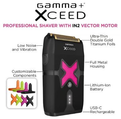 Gamma+ XCEED Double Foil Shaver โ Cordless - Beauty Exchange Beauty Supply