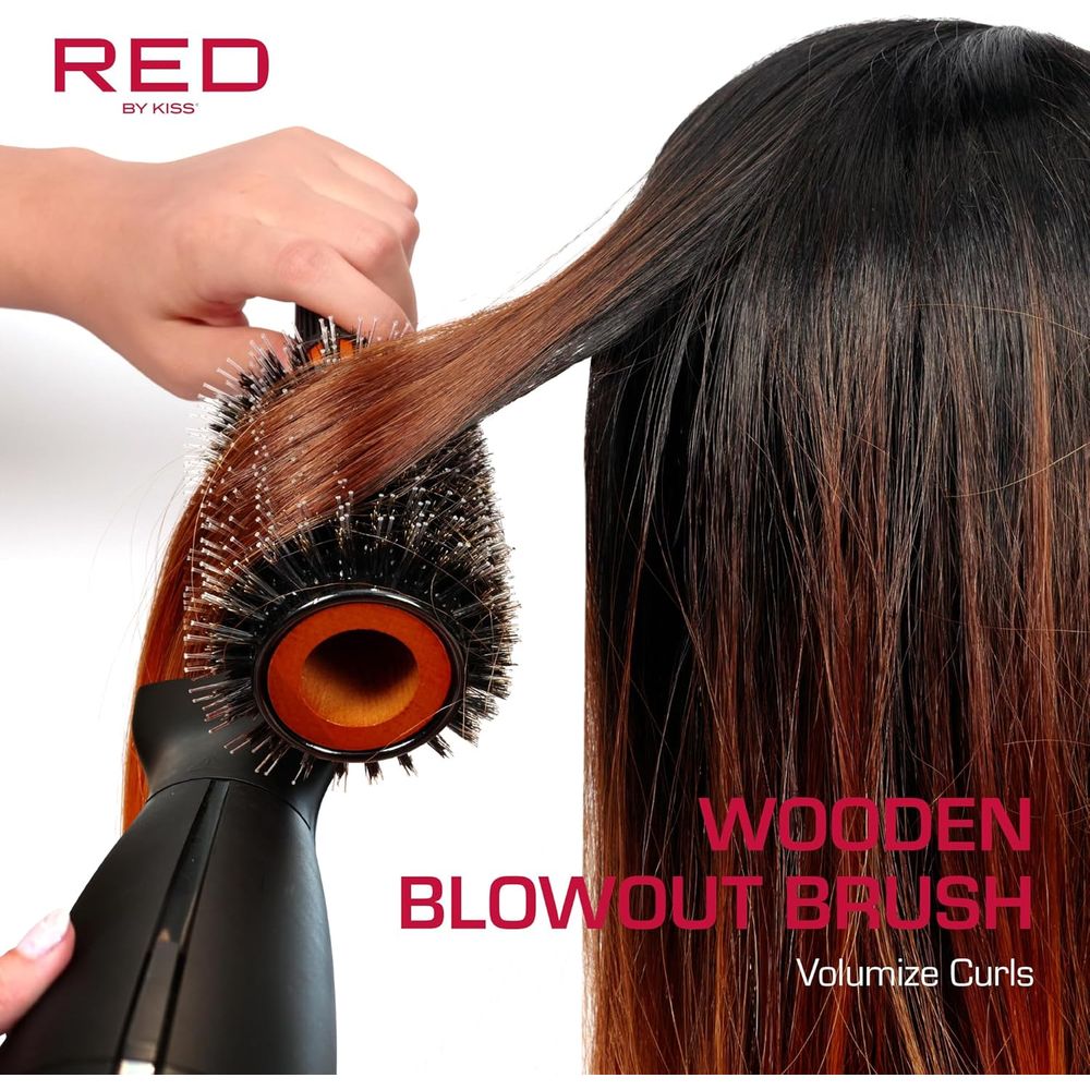 Red by Kiss Wooden Blowout Brush – 2.5" Round Barrel