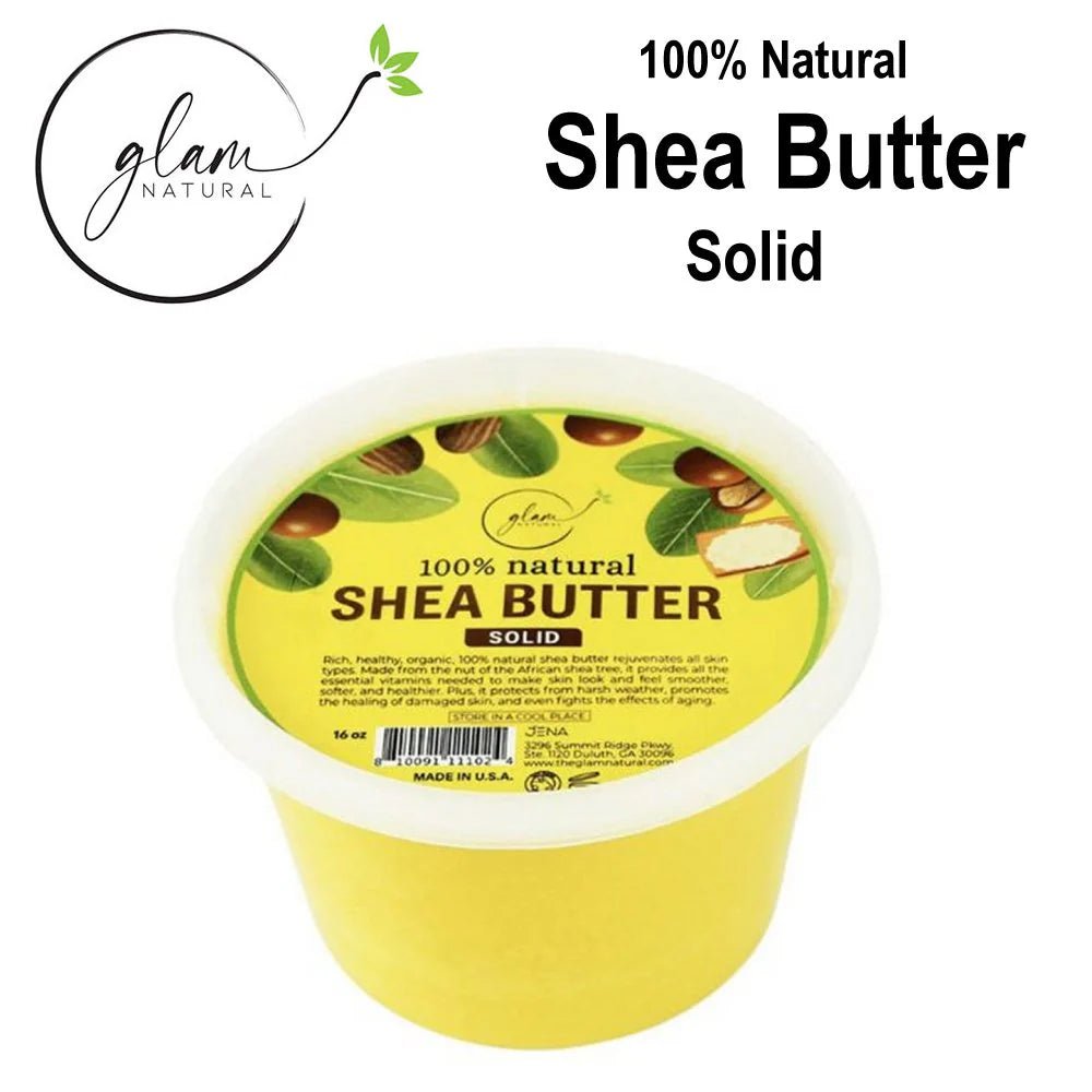 Glam Natural 100% Pure Shea Butter Solid – 16 oz - Beauty Exchange Beauty Supply