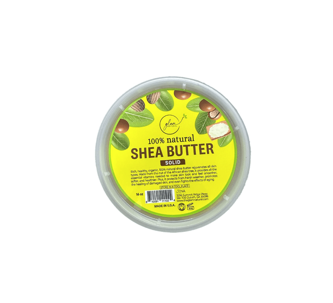 Glam Natural 100% Pure Shea Butter Solid – 16 oz - Beauty Exchange Beauty Supply