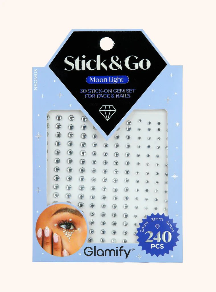 Glamify Stick & Go! 3D Stick-On Gem Set for Face & Nails - Beauty Exchange Beauty Supply