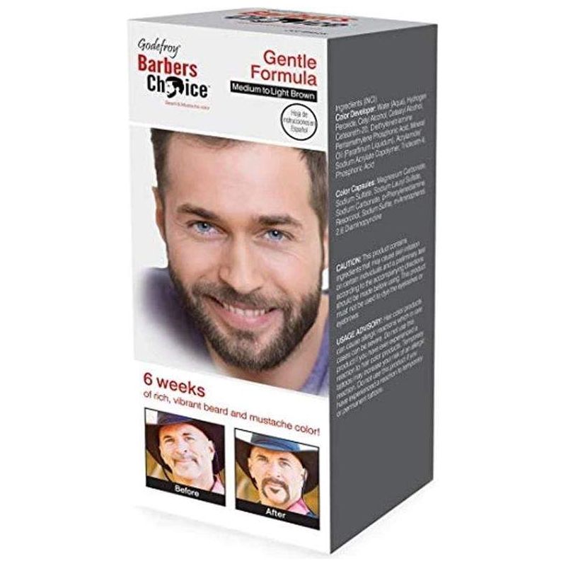 Godefroy Barber’s Choice Beard & Mustache Color – 2 Variants - | Dark Brown | Medium to Light Brown – Gentle Formula – 3 Applications - Beauty Exchange Beauty Supply