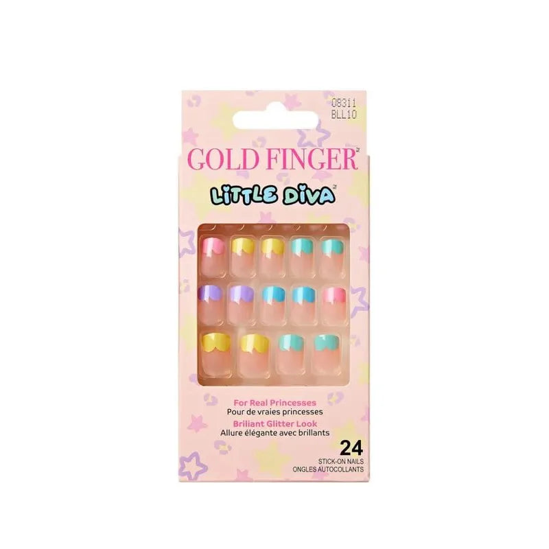 Gold Finger Little Diva Nails for Girls - On Nail Art for Kids - Beauty Exchange Beauty Supply