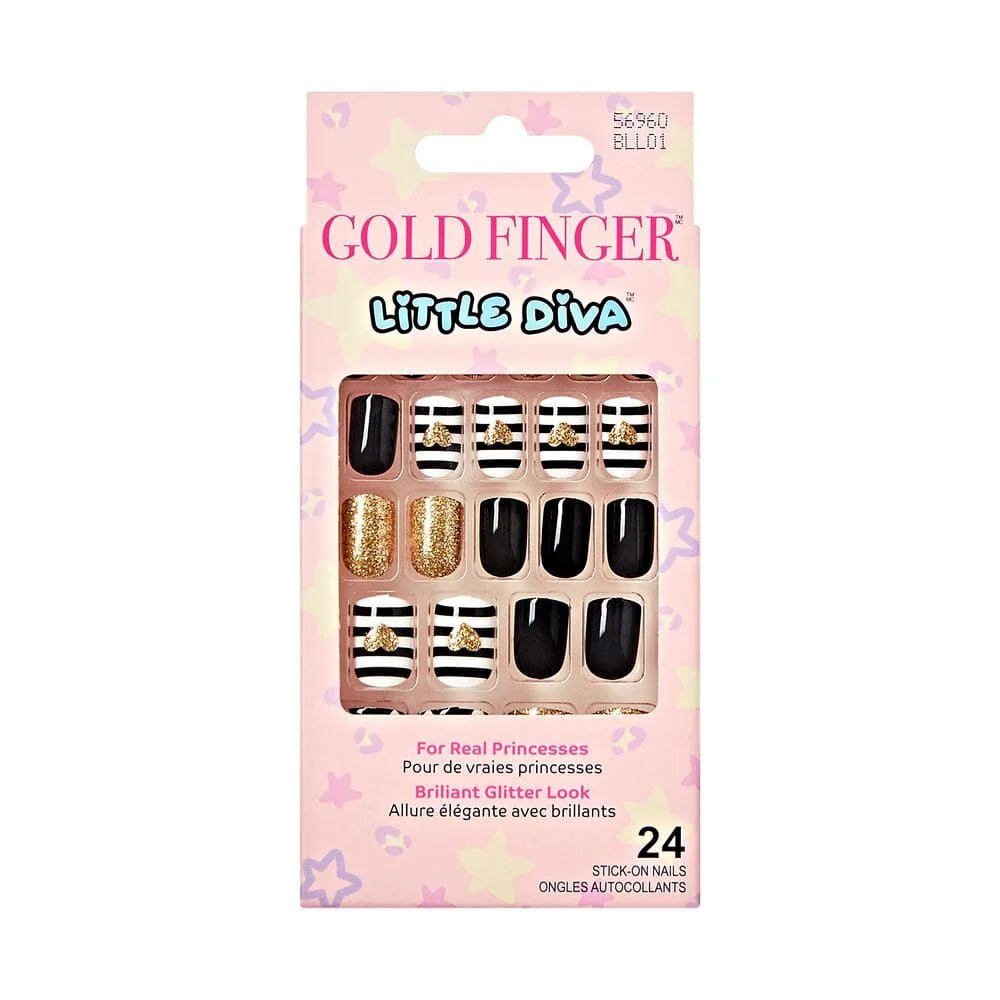 Gold Finger Little Diva Nails for Girls - On Nail Art for Kids - Beauty Exchange Beauty Supply