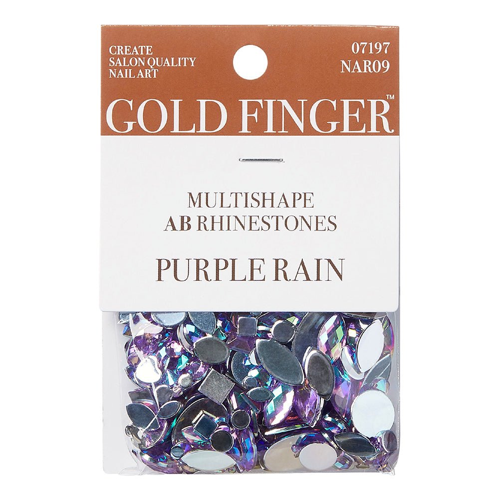 GOLD FINGER Multishape AB Rhinestones – 6 New Glue - On Styles! (Kaleidoscope, Modern Rose, Purple Rain) - Beauty Exchange Beauty Supply