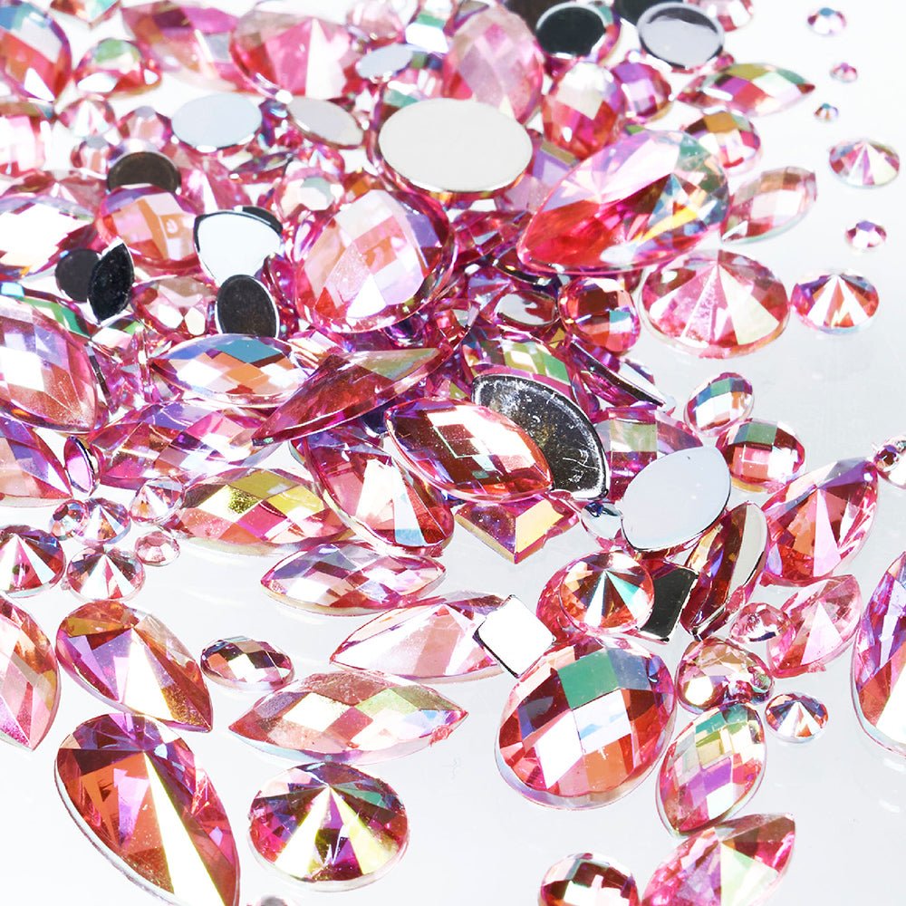 GOLD FINGER Multishape AB Rhinestones – 6 New Glue - On Styles! (Kaleidoscope, Modern Rose, Purple Rain) - Beauty Exchange Beauty Supply