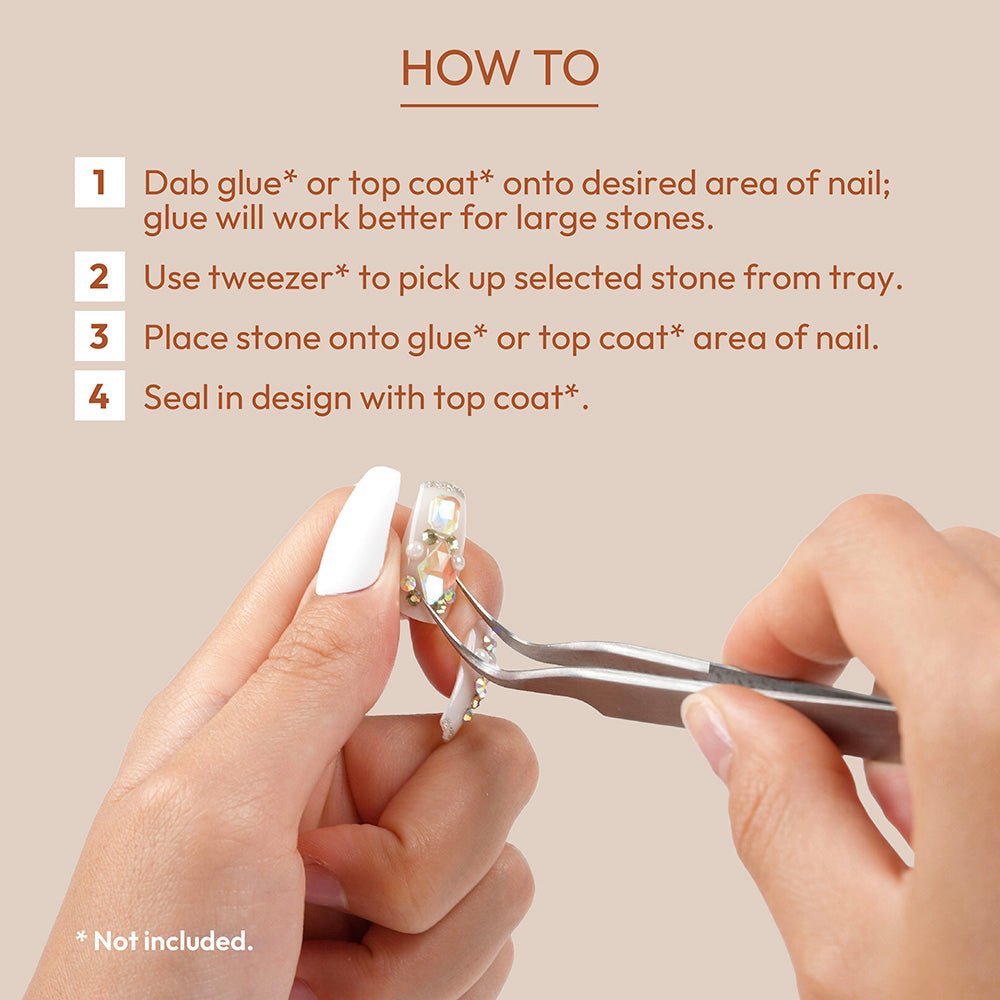 GOLD FINGER Multishape AB Rhinestones – 6 New Glue - On Styles! (Kaleidoscope, Modern Rose, Purple Rain) - Beauty Exchange Beauty Supply