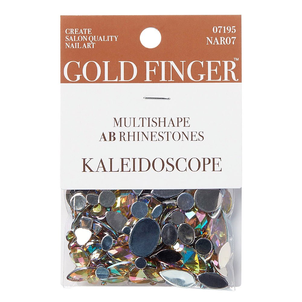 GOLD FINGER Multishape AB Rhinestones – 6 New Glue - On Styles! (Kaleidoscope, Modern Rose, Purple Rain) - Beauty Exchange Beauty Supply
