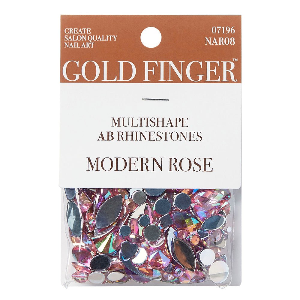 GOLD FINGER Multishape AB Rhinestones – 6 New Glue - On Styles! (Kaleidoscope, Modern Rose, Purple Rain) - Beauty Exchange Beauty Supply