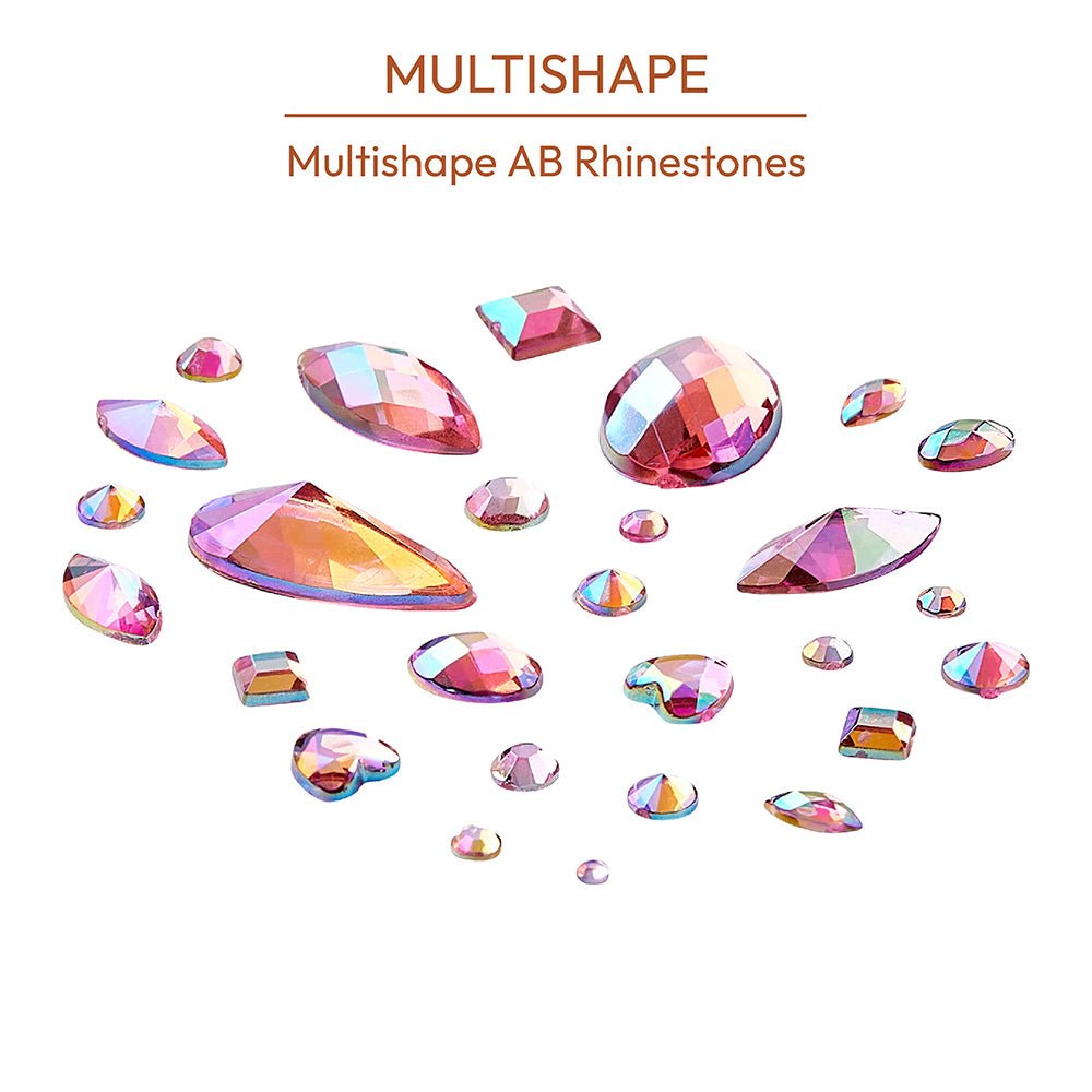 GOLD FINGER Multishape AB Rhinestones – 6 New Glue - On Styles! (Kaleidoscope, Modern Rose, Purple Rain) - Beauty Exchange Beauty Supply