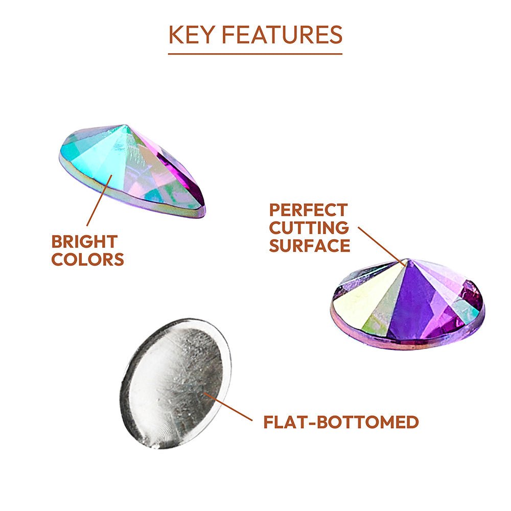 GOLD FINGER Multishape AB Rhinestones – 6 New Glue - On Styles! (Kaleidoscope, Modern Rose, Purple Rain) - Beauty Exchange Beauty Supply