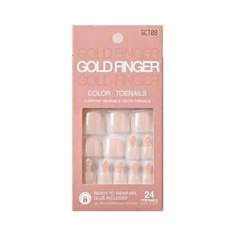 Gold Finger Solid Color Toenails – Gel - Look Press - On Pedicure - Beauty Exchange Beauty Supply