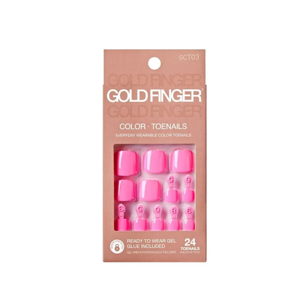 Gold Finger Solid Color Toenails – Gel - Look Press - On Pedicure - Beauty Exchange Beauty Supply