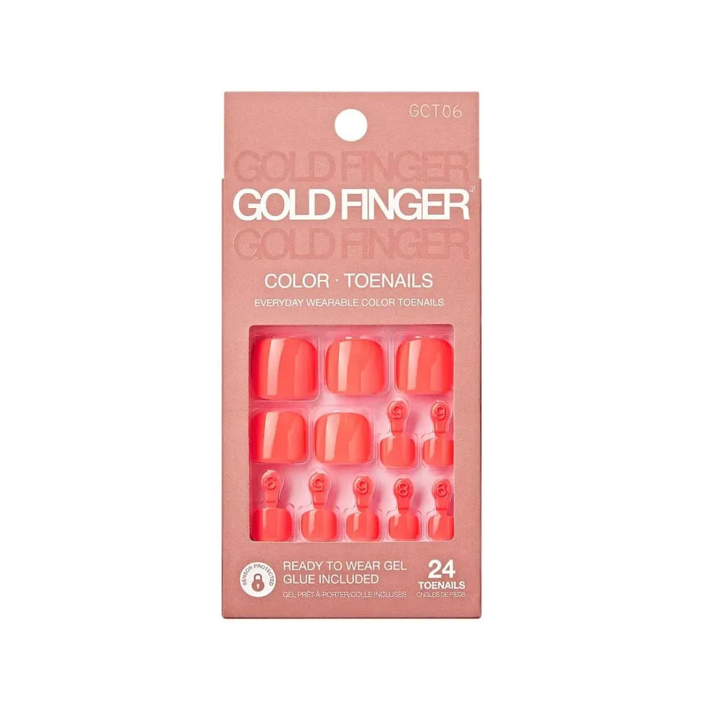 Gold Finger Solid Color Toenails – Gel - Look Press - On Pedicure - Beauty Exchange Beauty Supply