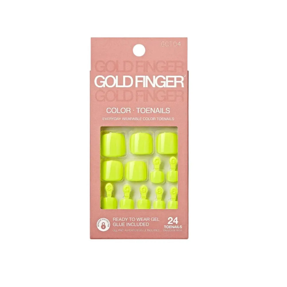 Gold Finger Solid Color Toenails – Gel - Look Press - On Pedicure - Beauty Exchange Beauty Supply