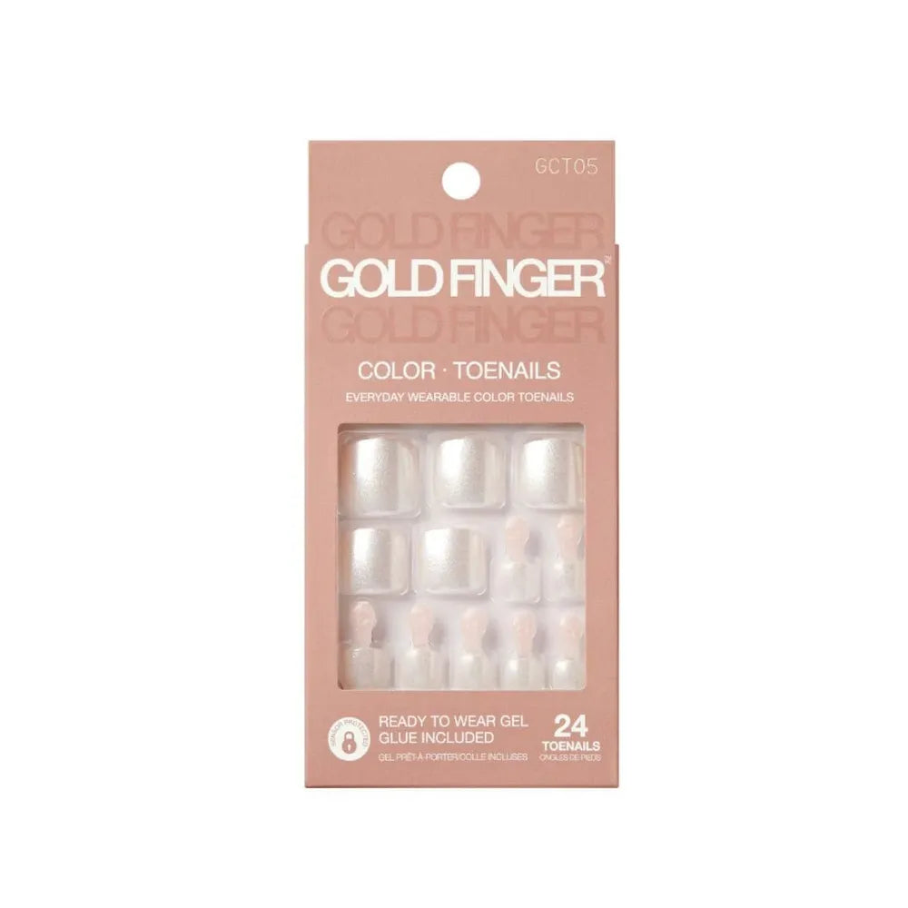 Gold Finger Solid Color Toenails – Gel - Look Press - On Pedicure - Beauty Exchange Beauty Supply