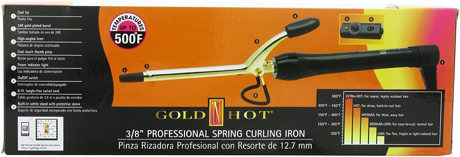 Gold 'N Hot Gold Curling Irons โ 3/4" & 3/8" for Versatile, Long - Lasting Curls - Beauty Exchange Beauty Supply