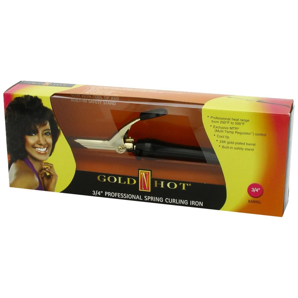 Gold 'N Hot Professional Spring - Grip Curling Iron, 3/4 Inch - Beauty Exchange Beauty Supply