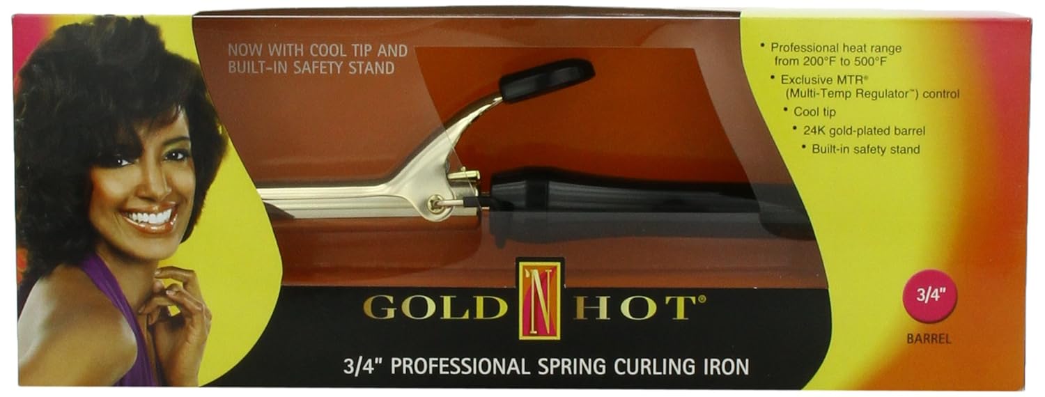 Gold 'N Hot Professional Spring - Grip Curling Iron, 3/4 Inch - Beauty Exchange Beauty Supply