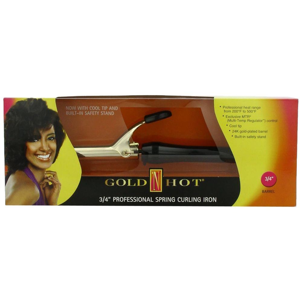 Gold 'N Hot Professional Spring - Grip Curling Iron, 3/4 Inch - Beauty Exchange Beauty Supply