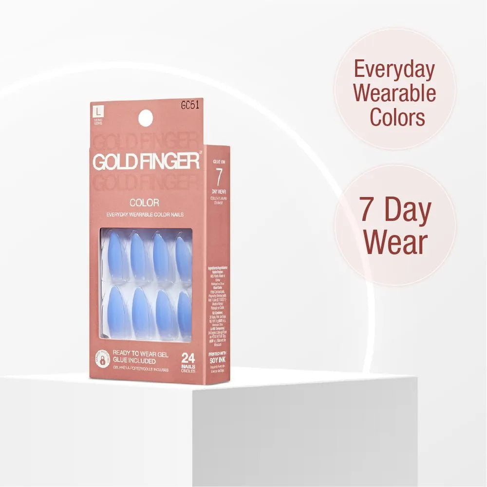 GoldFinger Solid Color Press - On Nails Kit - Beauty Exchange Beauty Supply