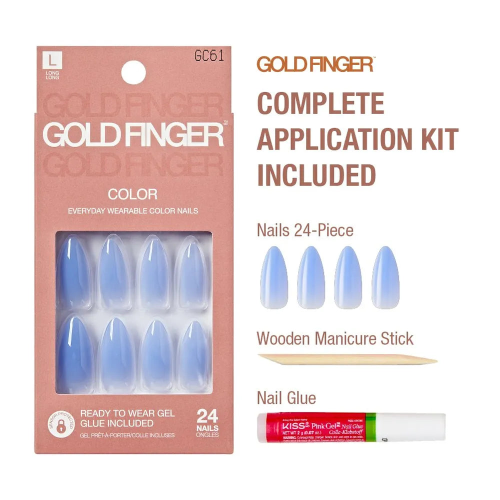 GoldFinger Solid Color Press - On Nails Kit - Beauty Exchange Beauty Supply
